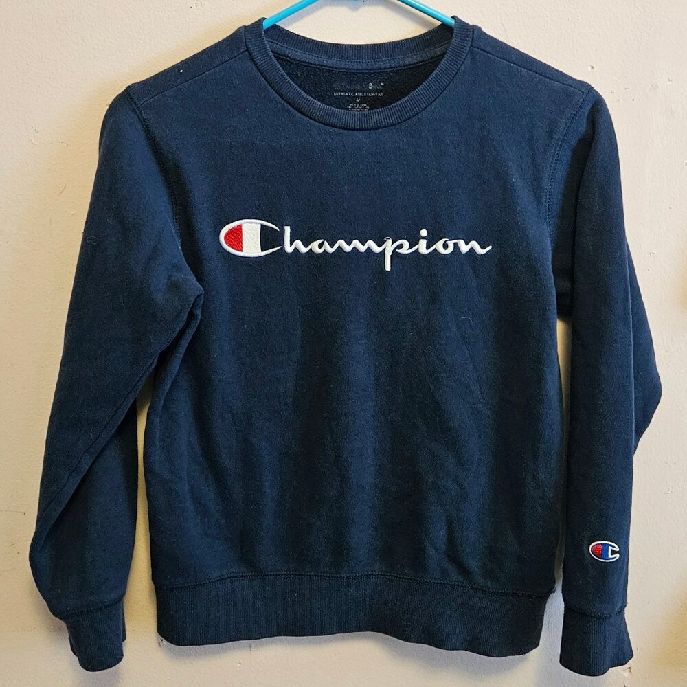 YOUTH SZ M NAVY BLUE CHAMPION SWEATER